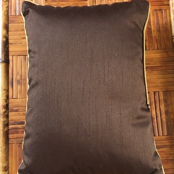Decorative Brown Satin Pillow 12” x 8.5” - Picture 4 of 7